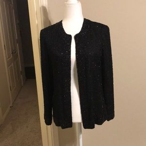 Laurence Kazar - Vintage black beaded jacket - perfect for the holidays! Size PS